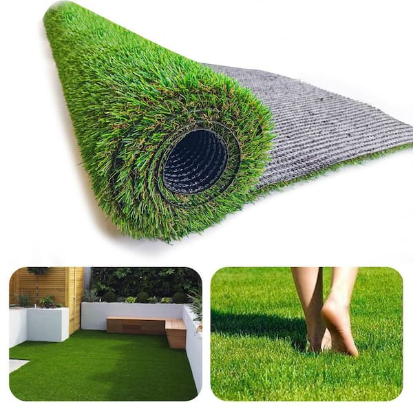 6.5 ft. x 10 ft. Green Artificial Grass Turf Rug 0.78 in. Thick Fake Grass Mat for Lawn, Garden, Patio and Balcony