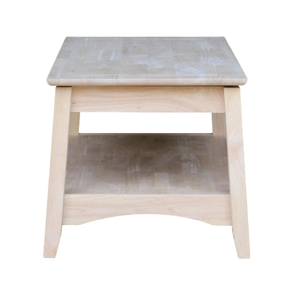 Solid Parawood Bombay Tall Lift-Top Coffee Table in Natural Finish