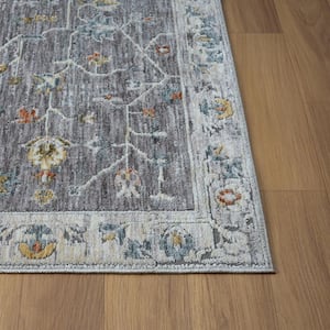 Classic Gray/Ivory 2 ft. 6 in. x 8 ft. LR82471 Traditional Bordered Indoor Area Rug