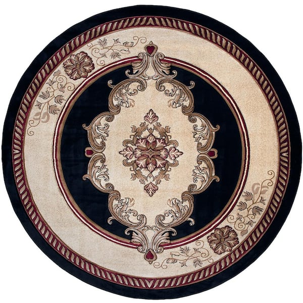 United Weavers Bristol Fallon Black 7 ft. 10 in. x 7 ft. 10 in. Round Rug