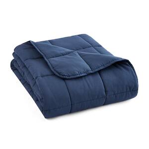 Navy Microfiber 48 in. x 72 in. 12 lb. Weighted Blanket