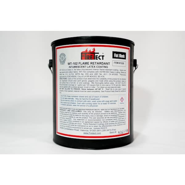 Firetect WT-102 1 Gal. Black Flat Latex Intumescent Fireproofing Flame ...