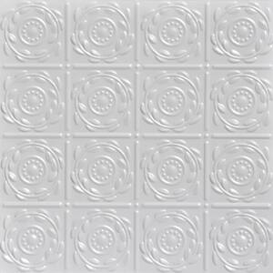 Crowning Glory White 2 ft. x 2 ft. Decorative Tin Style Lay-in Ceiling Tile (24 sq. ft./case)