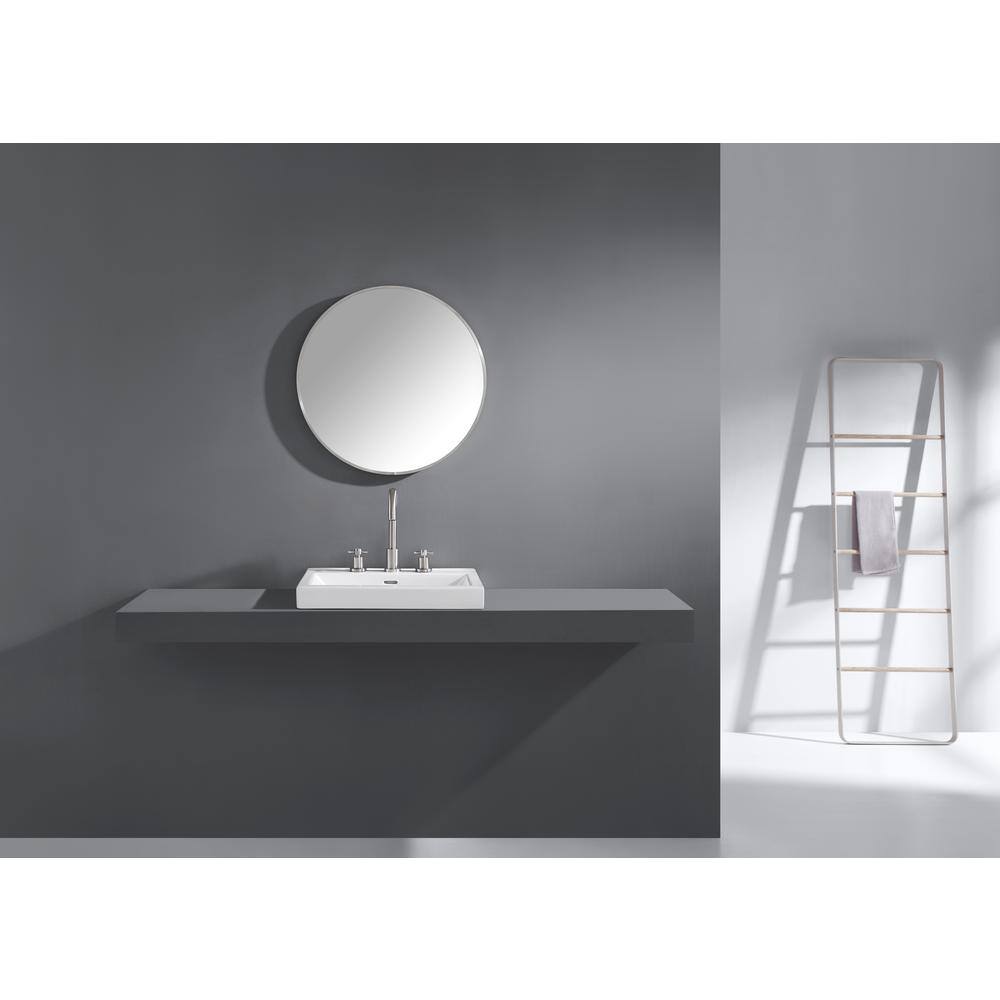 24" Round Silver and Gold Bathroom Vanity Mirror
