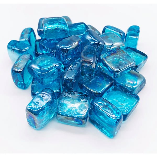 Element Fireglass Turquoise 1 in. Cube Fire Glass