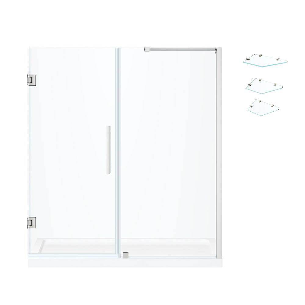 Endless Tampa-Pro 60'' W Chrome Frameless Rectangle Shower Kit