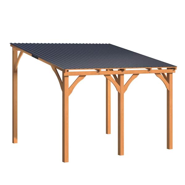 10 ft. x 10 ft. Outdoor Wood Gazebo for Patio, Outdoor Lean to Hardtop Cedar Pergolas and Gazebos Clearance