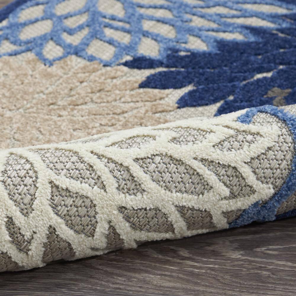 Aloha Blue and Multicolor Floral 12' x 15' Outdoor Rug