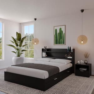 Hunter 3-Piece Black Queen Size Bedroom Set