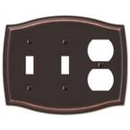 Vineyard 3 Gang 2-Toggle and 1-Duplex Steel Wall Plate - Aged Bronze