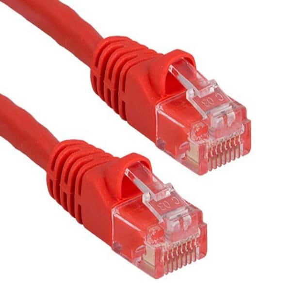 25 ft. Cat5e 350 MHz UTP Snagless Crossover Ethernet Network Patch Cable, Red
