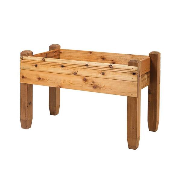 Unbranded 23 in. x 47.5 in. x 32 in. Cedar Grande Table Planter