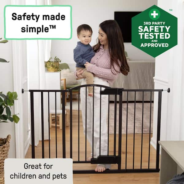 Thruway 52W Series Hands-Free GlideOpen Pressure/Hardware Mounted Pet and Baby Gate, 24"-52" Wide, 33" Tall - Espresso