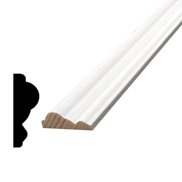 Alexandria Moulding 3/8 in. x 1-1/8 in. x 84 in. Primed Pine Finger-Jointed Panel Cap Moulding