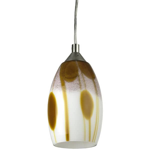 Sunlite 60-Watt Equivalence Integrated LED Steel Decorative Glass Pendant with Amsterdam Glass Lens, Warm White 3000K