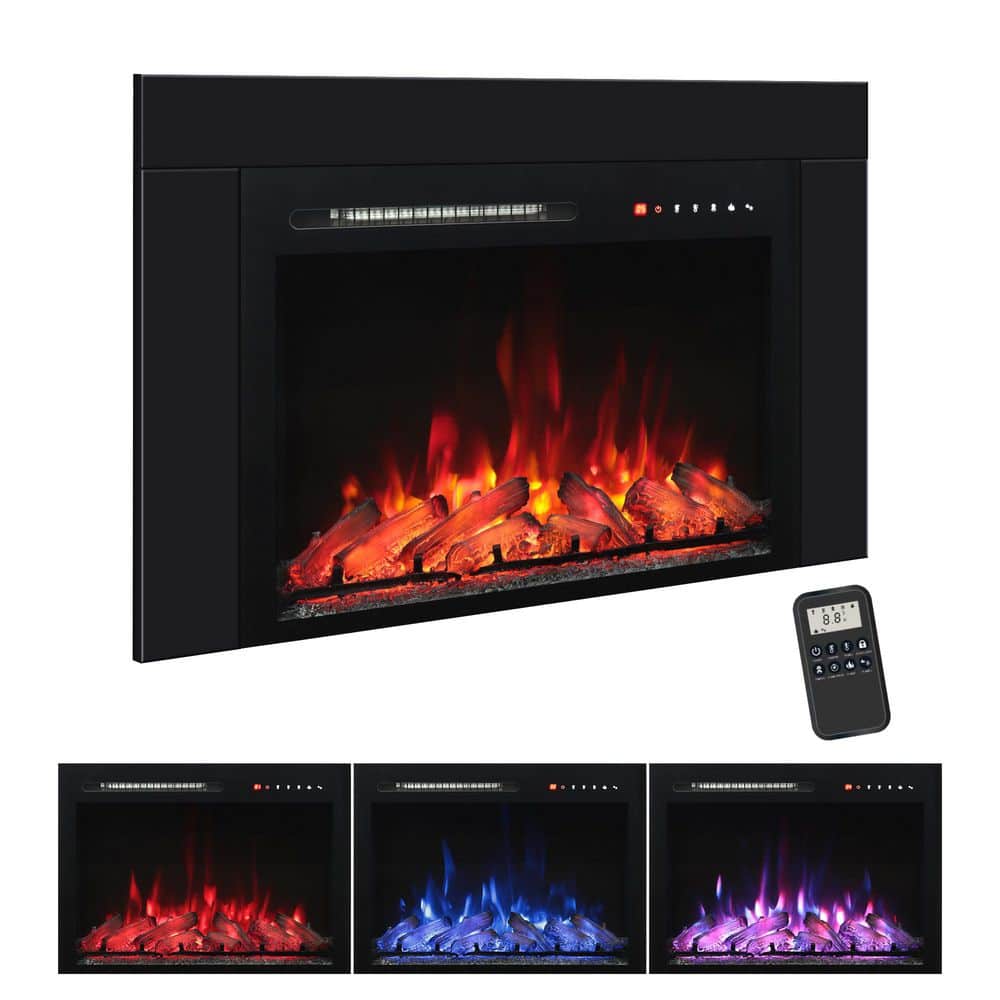 28 in. Electric Fireplace Insert with Trim Kit, Realistic Log, Overheat Protection, 750/1500W, Adjustable Flame Speed price history on PriceWatchPro