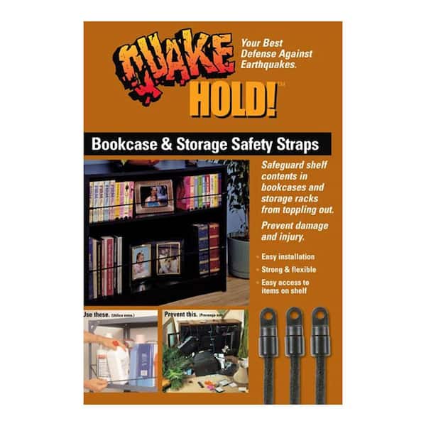 Quakehold Bookcase And Storage Strap, How To Secure Bookcase Wall Earthquake
