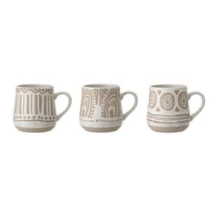 12 oz. Beige Stoneware Mug (Set of 3)