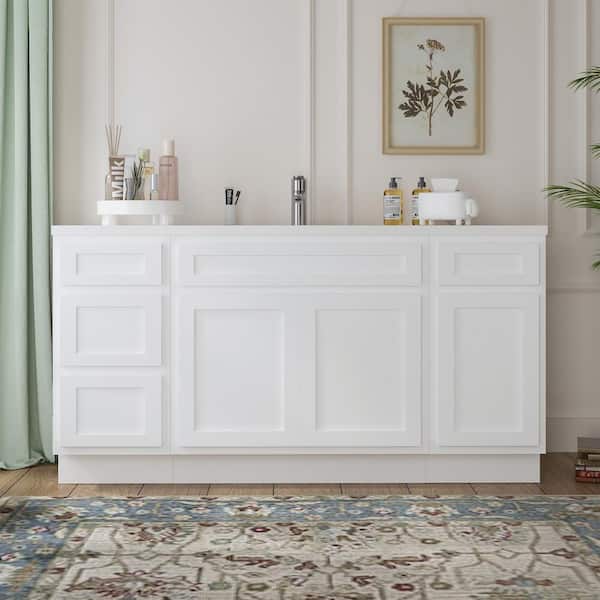 Vanity Art 69 in. W x 21 in. D x 32.5 in. H Bath Vanity Cabinet without Top in White