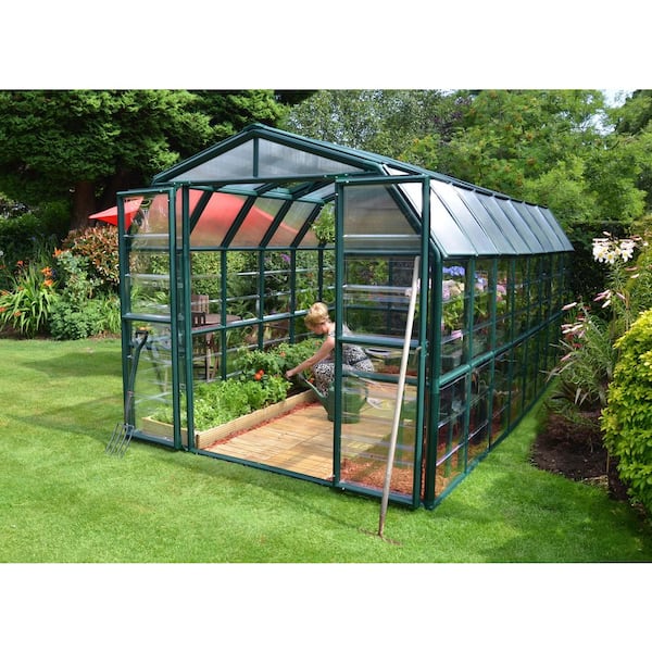 Grand Gardener 8 ft. x 16 ft. Green/Clear DIY Greenhouse Kit