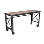 72 In. x 24 In. Mobile WorkTable with Solid Wood Top