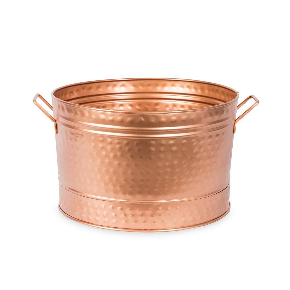 16.25" Round Copper Plated Steel Tub with Side Handles