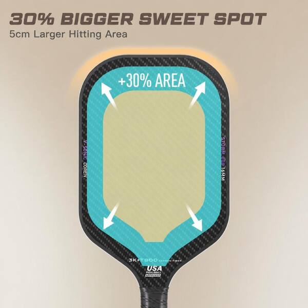 T800 Carbon Fiber Pickleball Paddle with 16mm V-Sonic IV Honeycomb