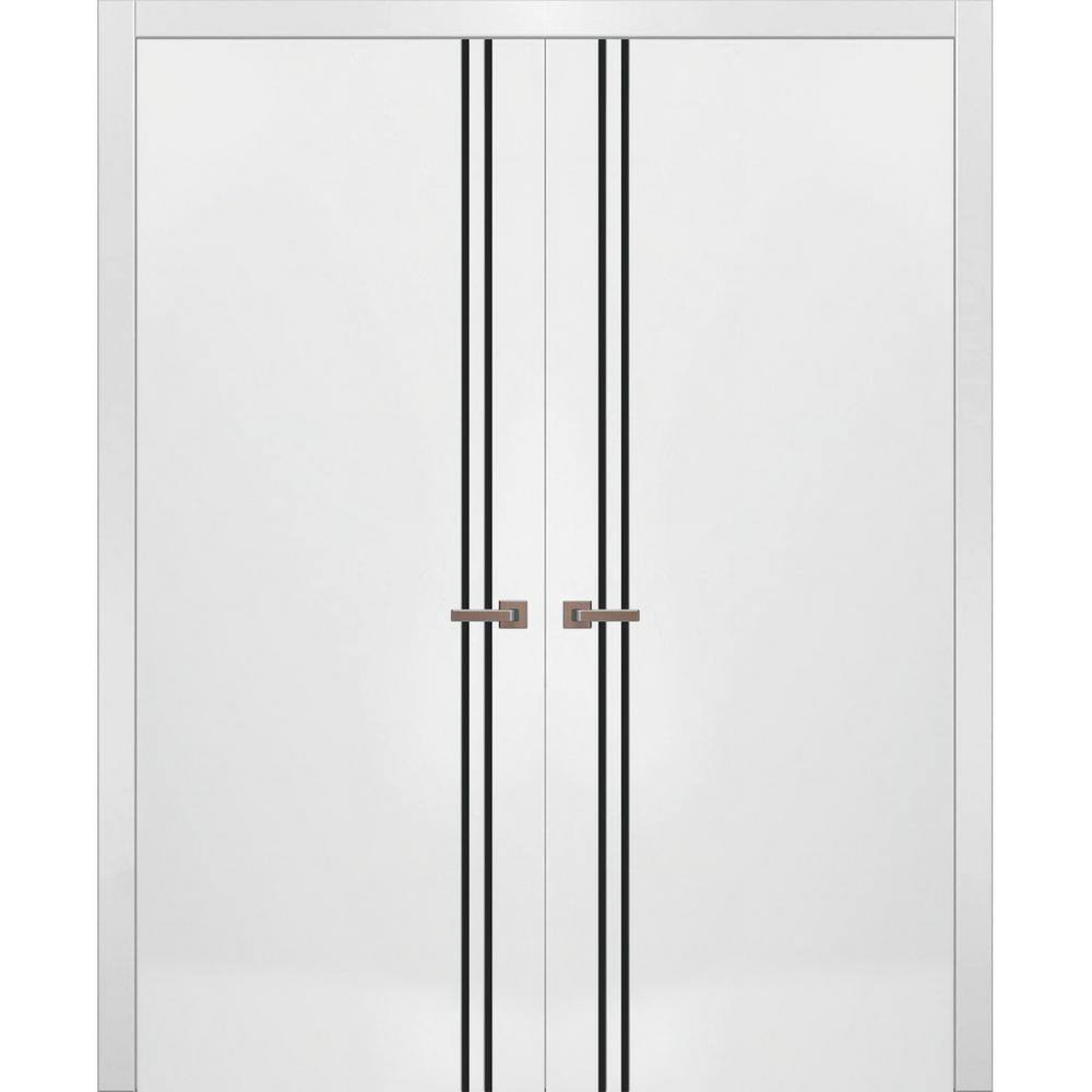 56 in. x 96 in. 2 Panel White Finished Solid Wood with Honeycomb Sliding Door with Hardware price history on PriceWatchPro