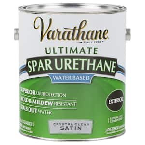 1 Gal. Clear Satin Water-Based Exterior Spar Urethane (2-Pack)