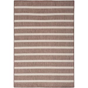 Positano Natural Ivory 5 ft. x 7 ft. Stripes Contemporary Area Rug