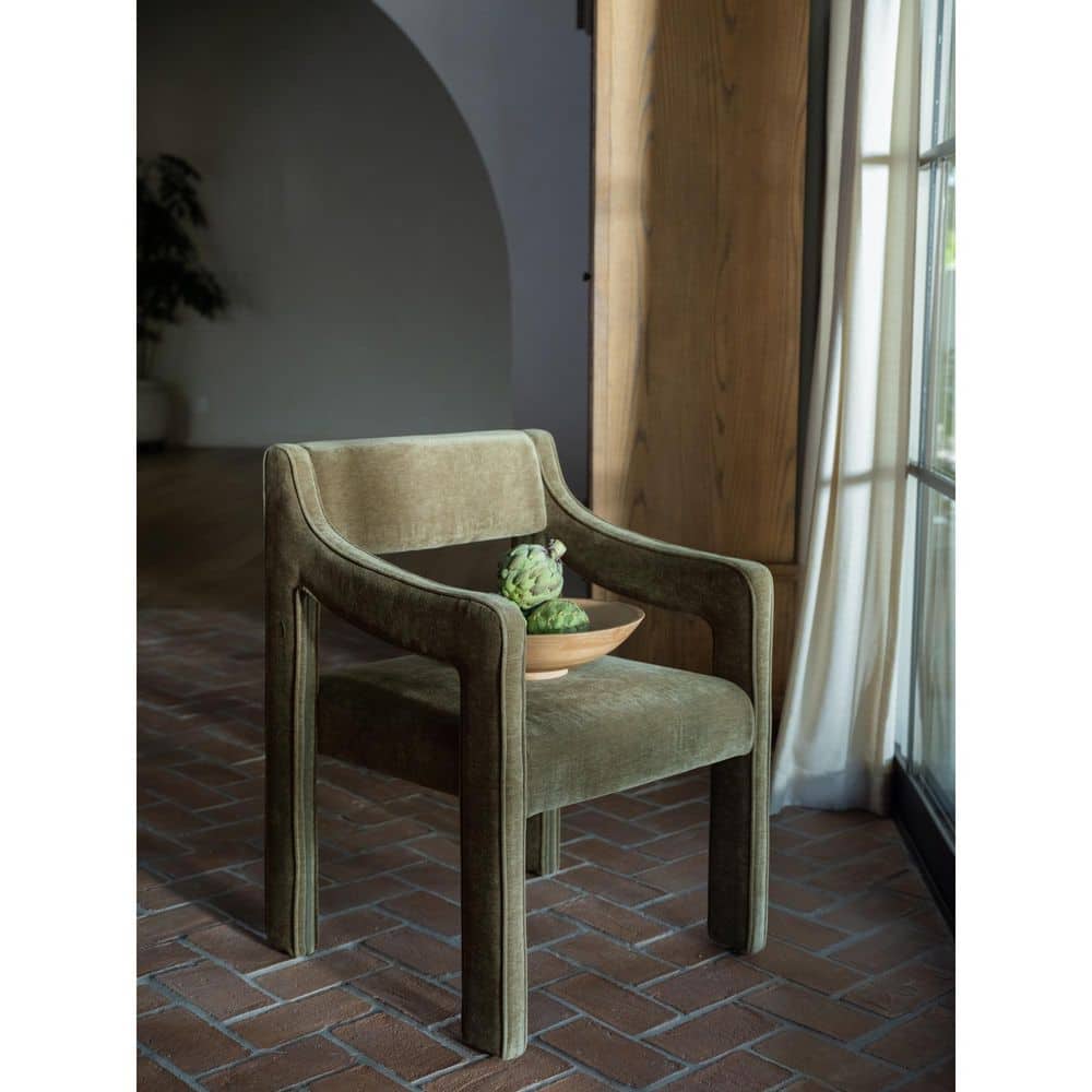Merel Cedar Green Polyester Blend Iron Frame Cushioned Seat Water-Resistant Dining Chair price history on PriceWatchPro