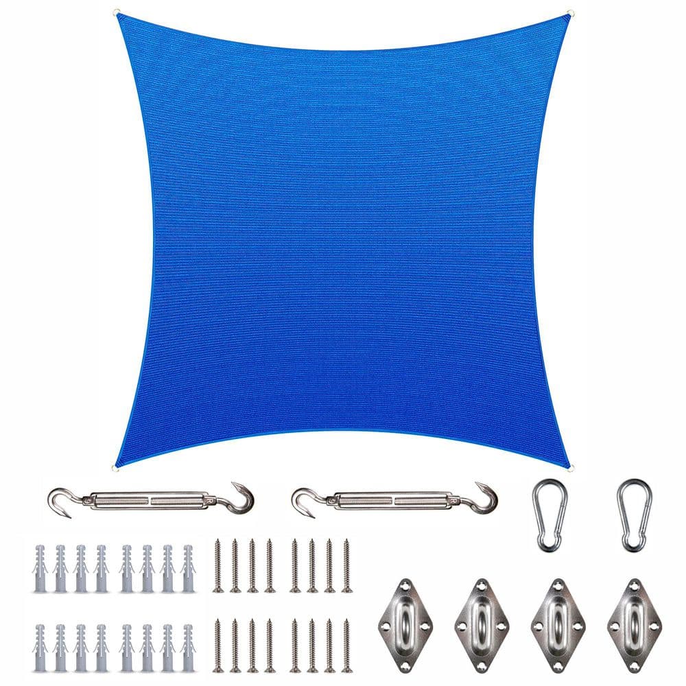 10 ft. x 10 ft. Blue Square Sun Shade Sail Canopy with Hardware Kit price history on PriceWatchPro
