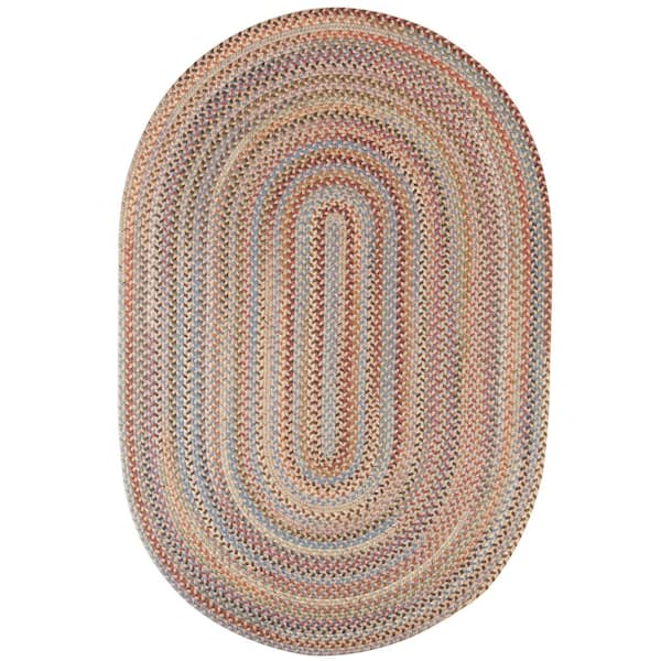 Rhody Rug Greenwich Butterfield Multi 7 ft. x 9 ft. Oval Indoor Braided Area Rug