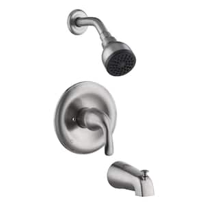 Vantage Single Handle 1-Spray Tub and Shower Faucet 1.8 GPM with Pressure Balance in. Brushed Nickel (Valve Included)
