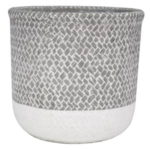 6 in. Reed Grey Cement Planter