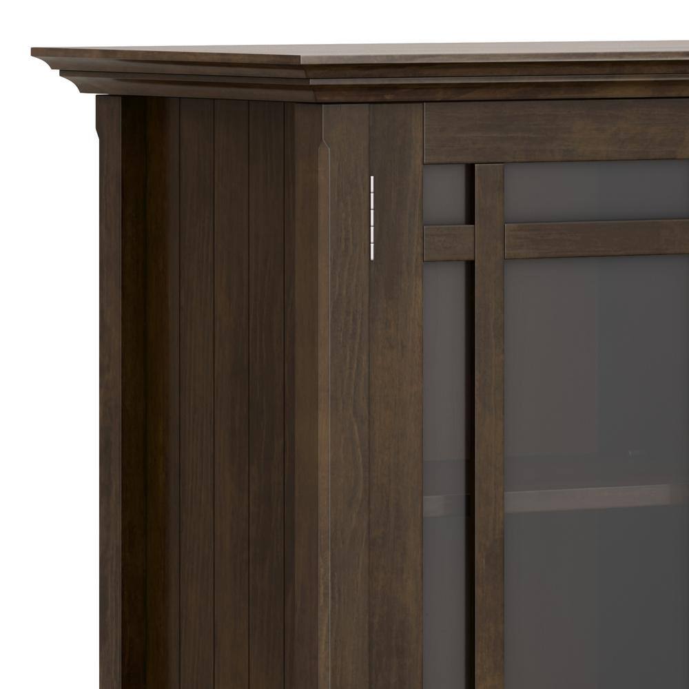 Bedford Dark Tobacco Brown Solid Wood Storage Cabinet with Glass Doors