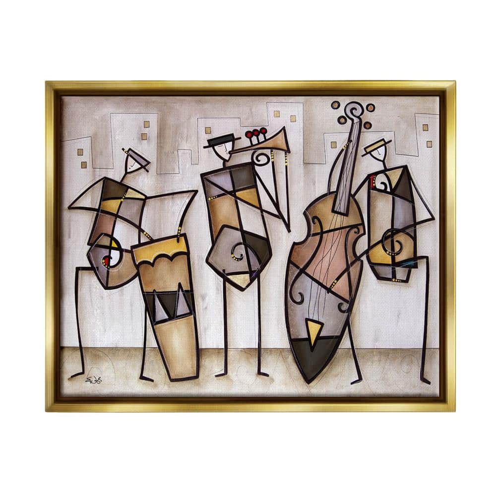 The Stupell Home Decor Collection Musical Trio Abstract Modern Painting by  Eric Waugh Floater Frame Abstract Wall Art Print 31 in. x 25 in.  asa-132_ffg_24x30 The Home Depot