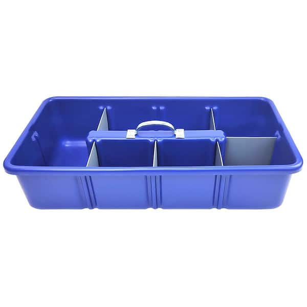 AMERICAN BUILT PRO Professional Grade 25 in. Blue Polyethylene Tote Tray with 6-Dividers