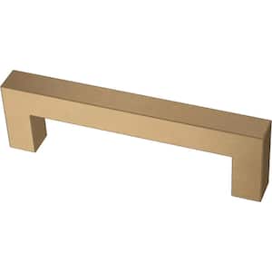 Modern Square 3-3/4 in. (96 mm) Champagne Bronze Cabinet Drawer Bar Pull with Open Back Design