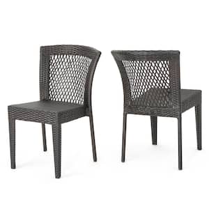 Dusk Multi Brown Faux Rattan Outdoor Patio Dining Chairs (Set of 2)