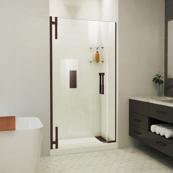 DreamLine Ascend 41 in. W x 72 in. H Pivot Frameless Shower Door in Oil Rubbed Bronze