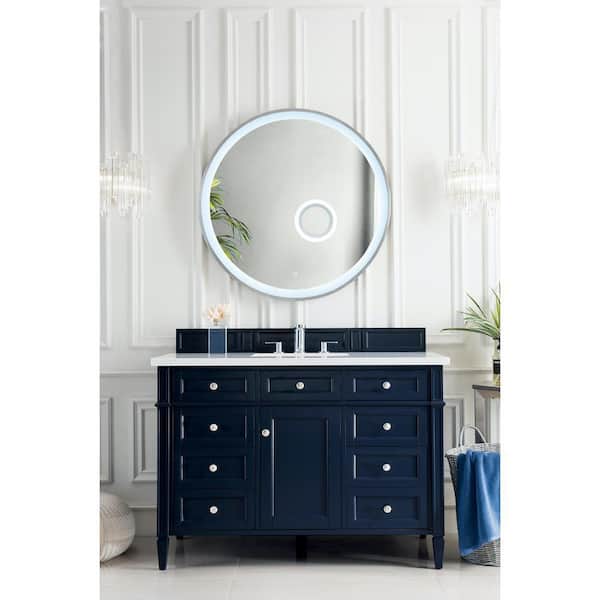James Martin Vanities Brittany 48 in. W x 23.5 in.D x 34 in. H Single Vanity in Victory Blue with Solid Surface Top in Arctic Fall