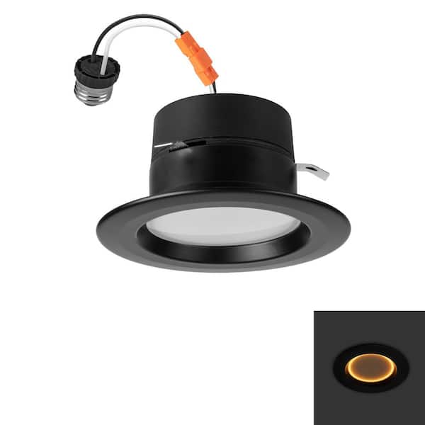 4 in. Adjustable CCT and Lumen Housing Required Dimmable Indoor Integrated LED Recessed Light Trim with Night Light