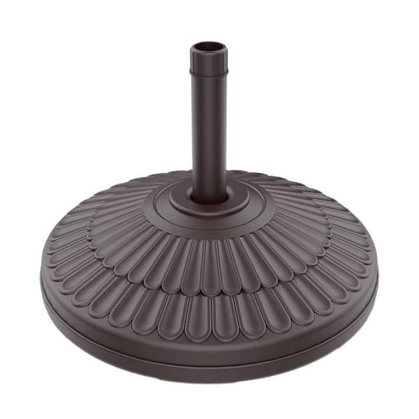 wikiwiki 80 lbs. HDPE Round Patio Umbrella Base Free Standing Heavy Duty Base Water and Sand in Dark Brown