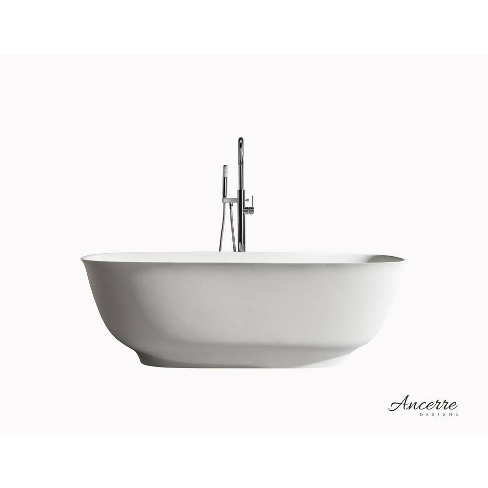 Fiore 67'' Matte White Acrylic Freestanding Bathtub