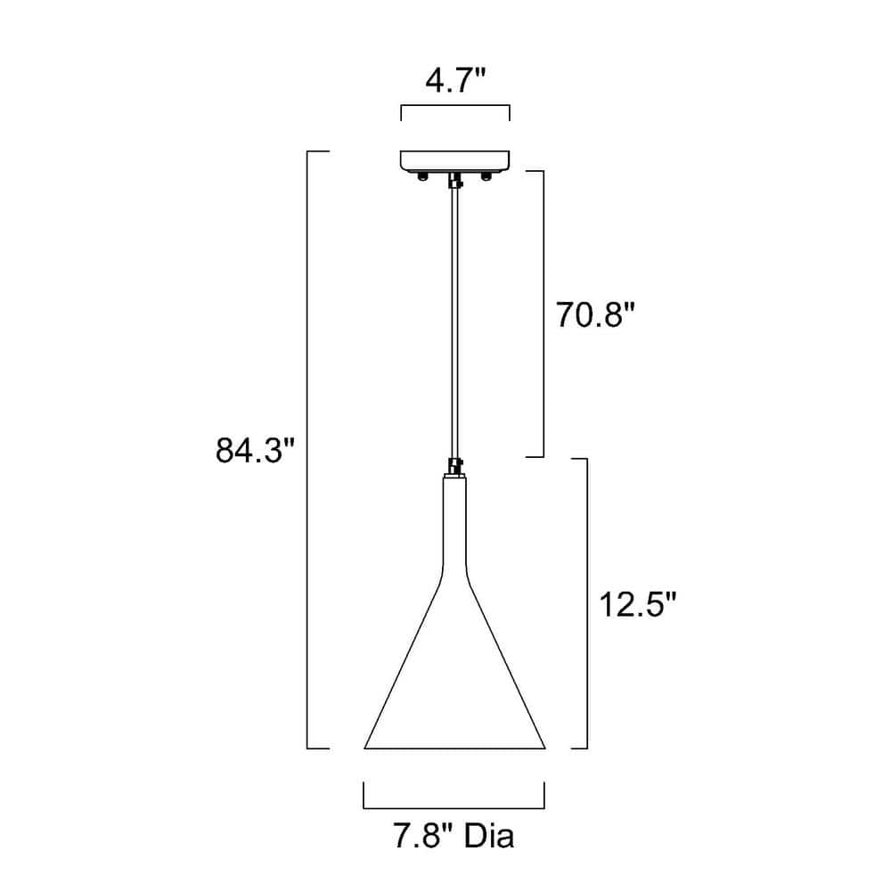 Black Metal Cone Shade Mini Pendant Light