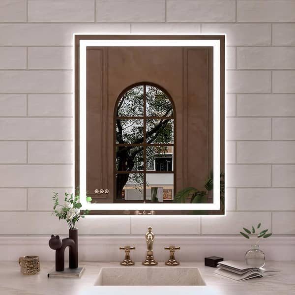 Orliva 30 in. W x 36 in. H Rectangular Frameless LED Wall Bathroom Vanity Mirror