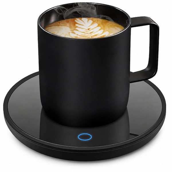 Glass Coffee Mug Warmer with 2 Temperature Settings, Auto Shut Off, Black Corded Desk Heater