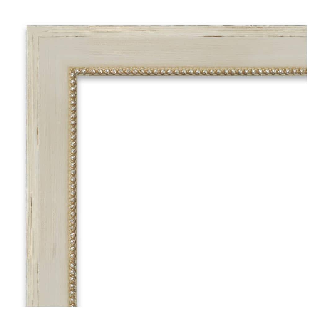 Silver Rectangular Wood Bathroom Vanity Mirror