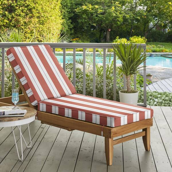 SORRA HOME 79 x 25 x 3 Indoor Outdoor Chaise Lounge Cushion in Sunbrella Relate Persimmon HD119131SC